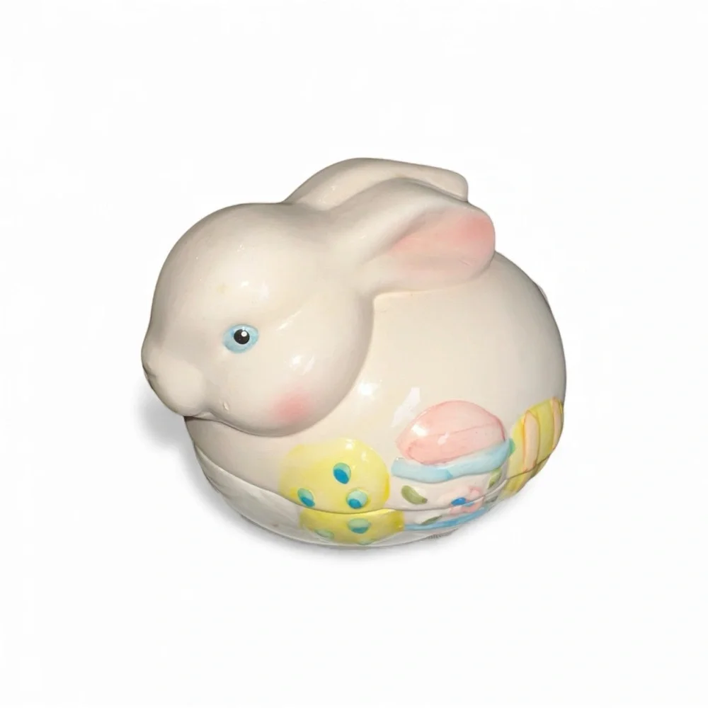 Vintage Ceramic Easter Bunny Trinket Dish